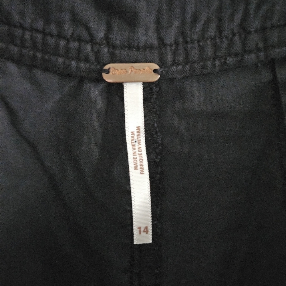 NWOT Free People Calla Pleated Trousers- Washed Black - Picture 7 of 7